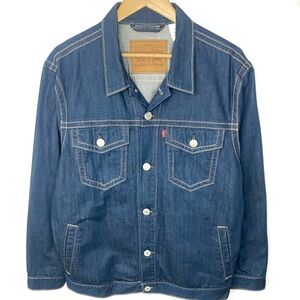 Levi’s Essential Rigid Two Dark Wash Type 3 Denim Trucker Jean Jacket Size XXL